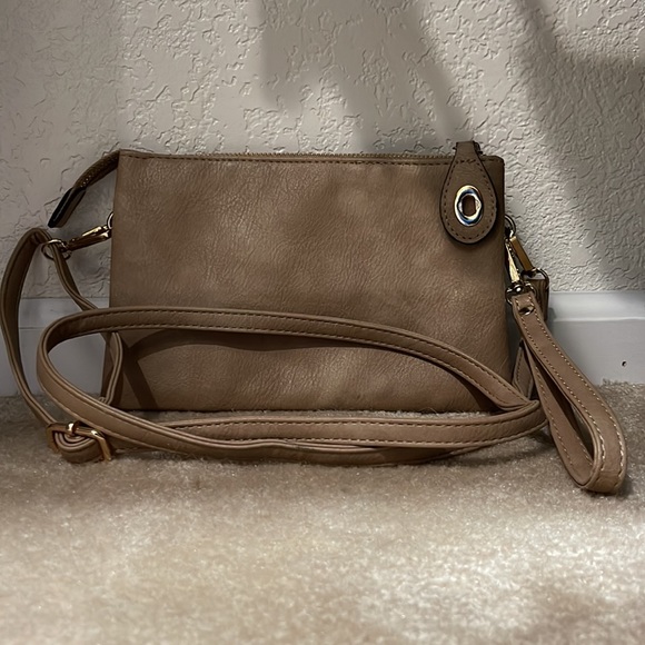 Handbags - Tan Clutch/Cross body bag